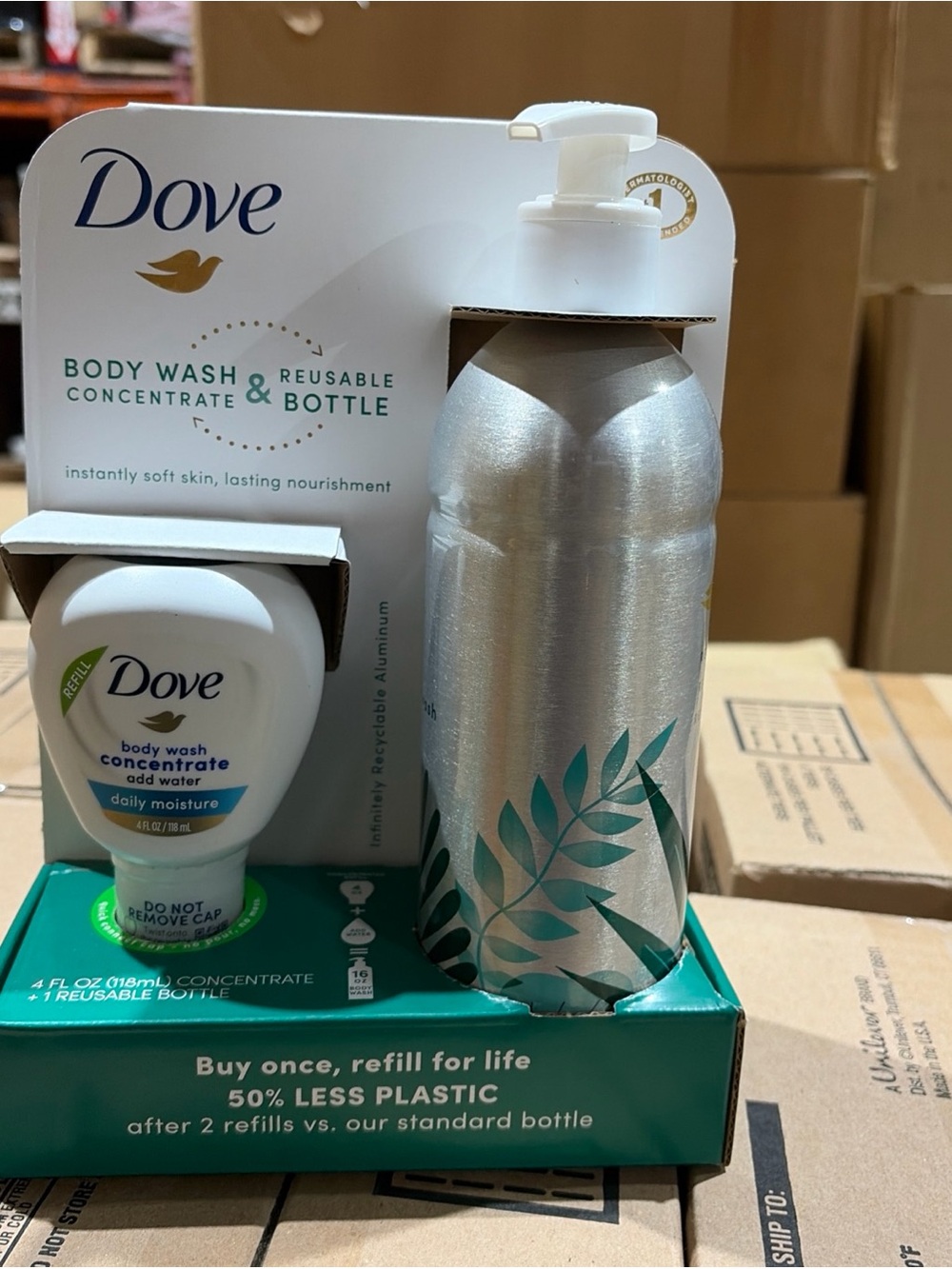 Daily Moisture Body Wash Concentrate with Reusable Bottle 4oz x 3 Bottles
